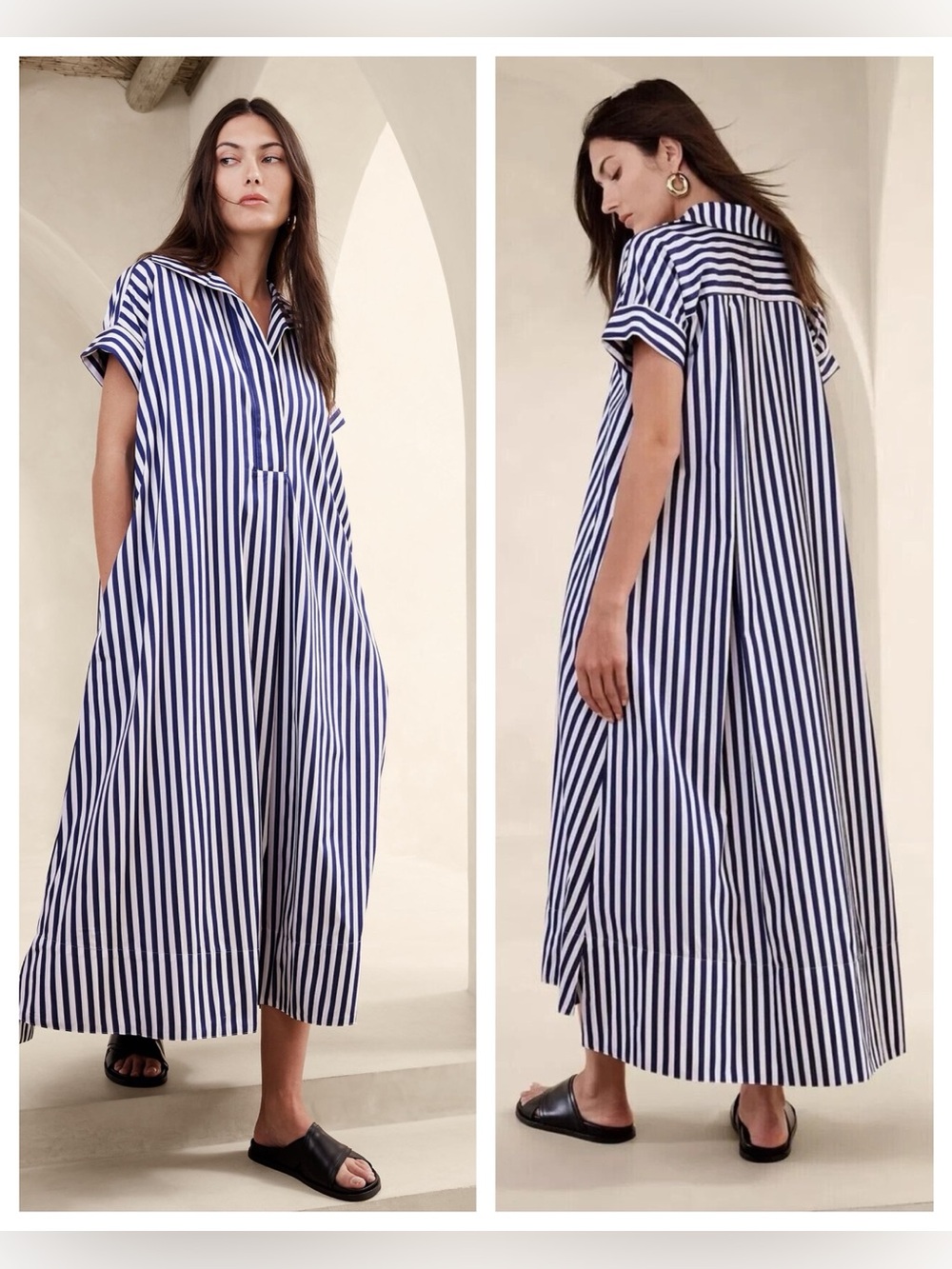 NWOT Banana Republic Maxi Kaftan 100% Cotton Poplin